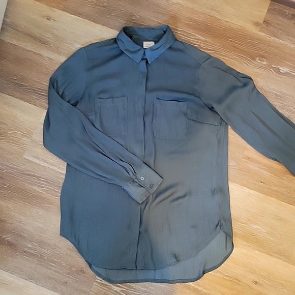 A new day satin button down - Picture 1 of 5